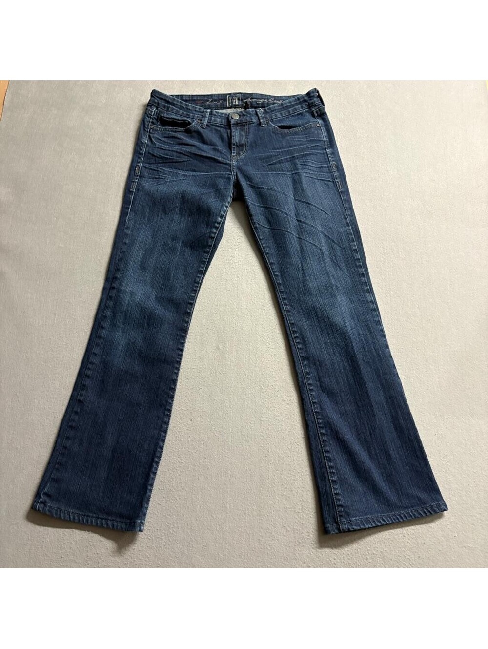 1717 Los Angeles Belle Bootcut Jeans Womens 29 Blue Denim Whiskered Stretch